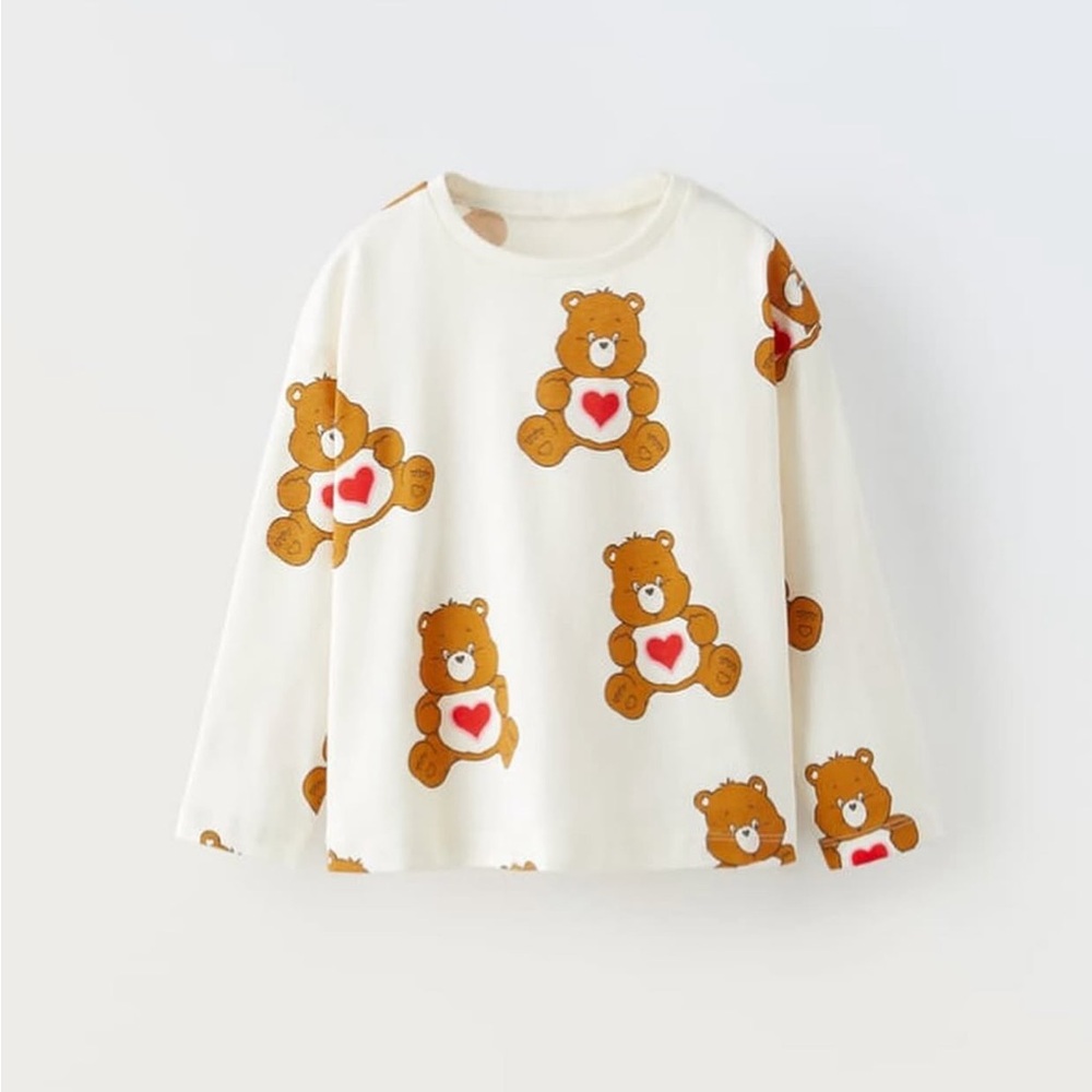 Zara Care Bears Long Sleeve Tee - Hearts/Valentine’s Day - Size 4-5